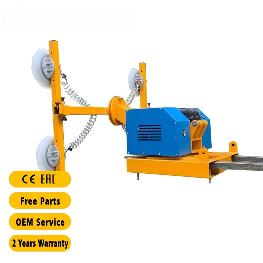 CE 300-800 Kg Electric Tilting Rotation And Side Turn Forklift Type Vacuum Lifter For Various Size Glass/ Metal Sheet
