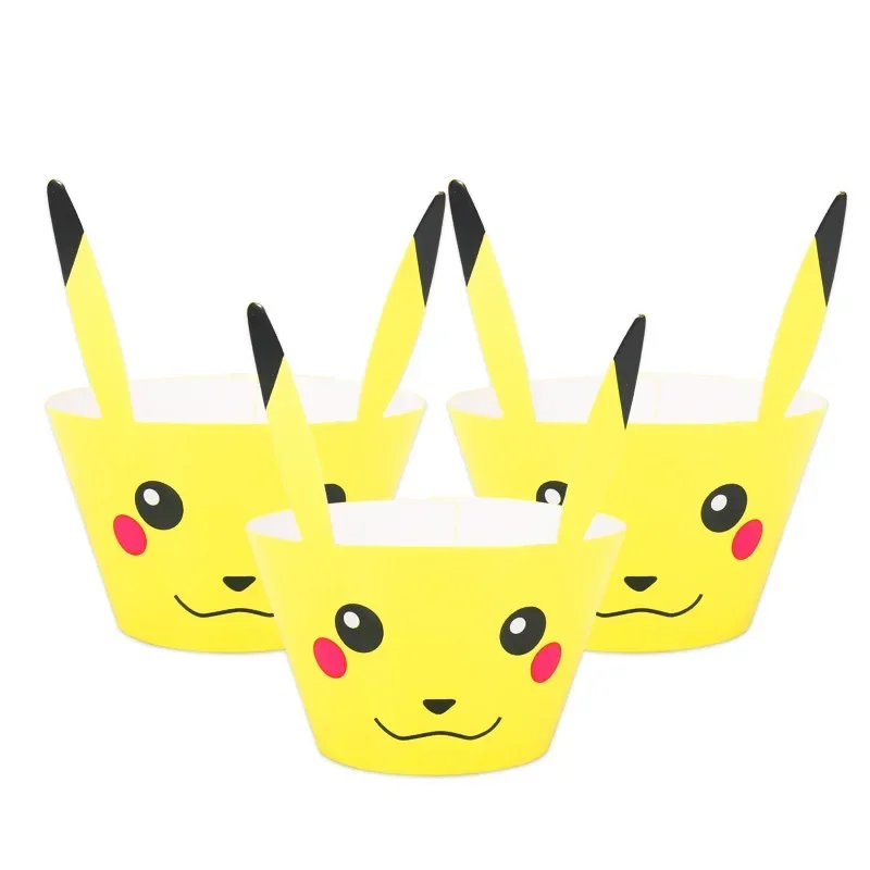 Pikachu Pokemon Party Decorations Pokemon Go Party Cupcake Surrounding Kid Birthday Border Desserts Topper Table Baking Supplies