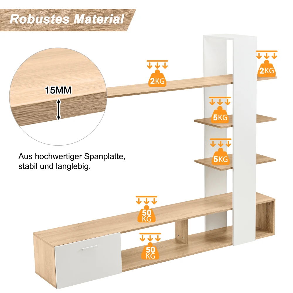 غرفة المعيشة المنزلي جدار خزانة مجموعة اثاث 180X 33.5X151.5 سم مناسبة للتلفزيون أقل من 60 بوصة مجموعة أثاث غرفة المعيشة مجموعة #5