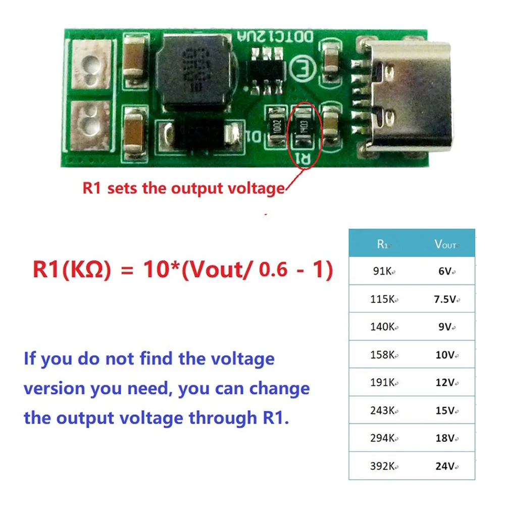 Módulo de conversión de refuerzo de CC a CC, 9W, 5V a CC 6V, 9V, 12V, 15V, 24V, PWM, PFM, regulador de voltaje tipo C