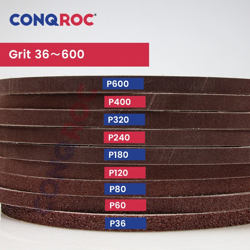 20 Pieces 12x610mm Sanding Belts Aluminum Oxide 1/2"x24" Abrasive Belts P36~600