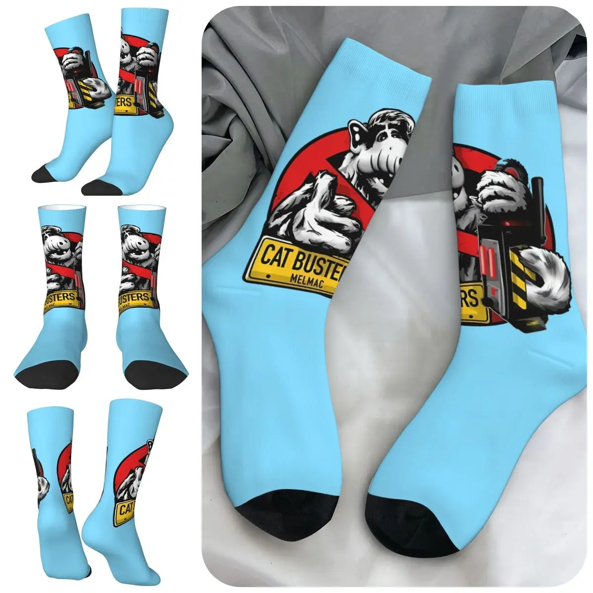 

Melmac High elasticity polyester fiber cosy Unisex Cycling Happy 3D printing Socks