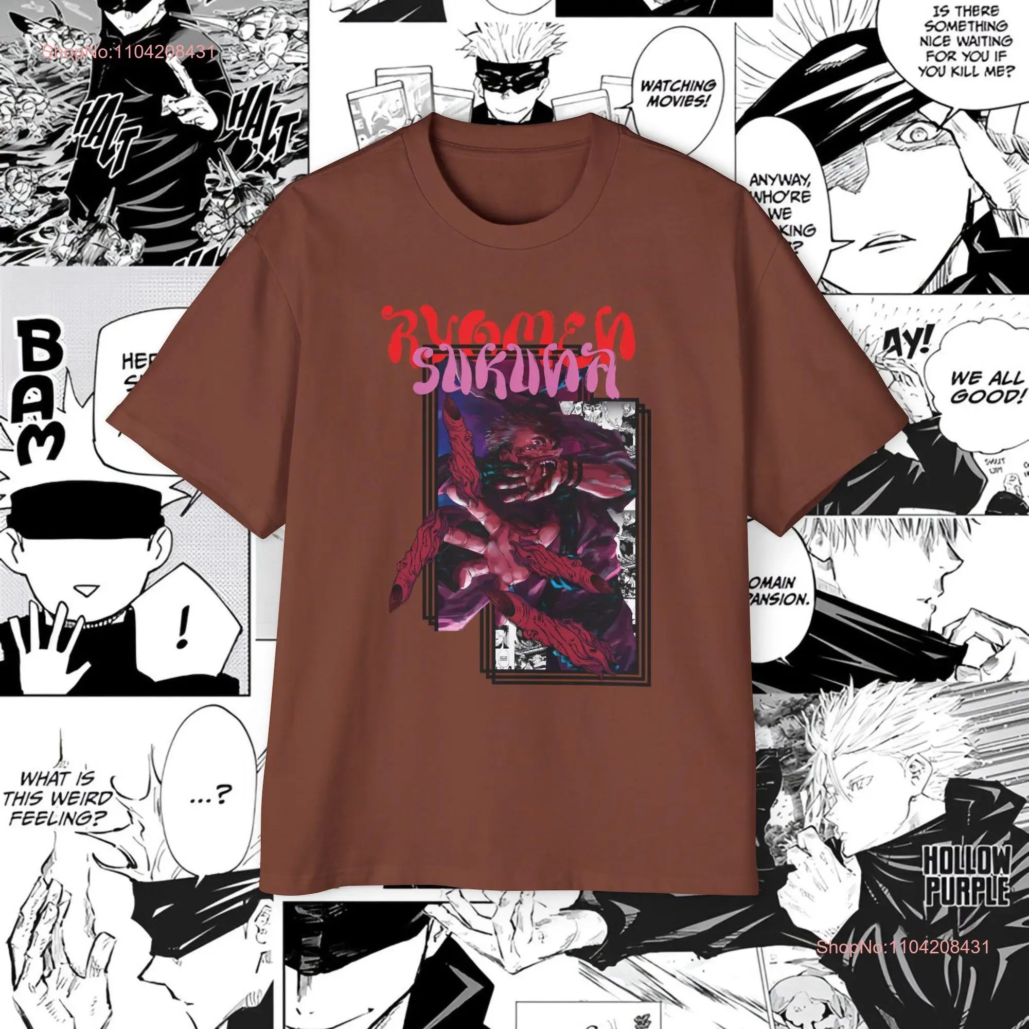 RYOMEN SUKUNA Jujutsu Kaisen Oversized T Shirt long or short sleeves