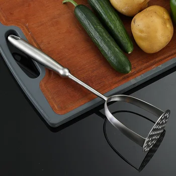 304 Stainless Steel Potato Sweet Garlic Masher Manual Mashing Tool Kitchen Tools Gadgets Pumpkin Household Avocado 