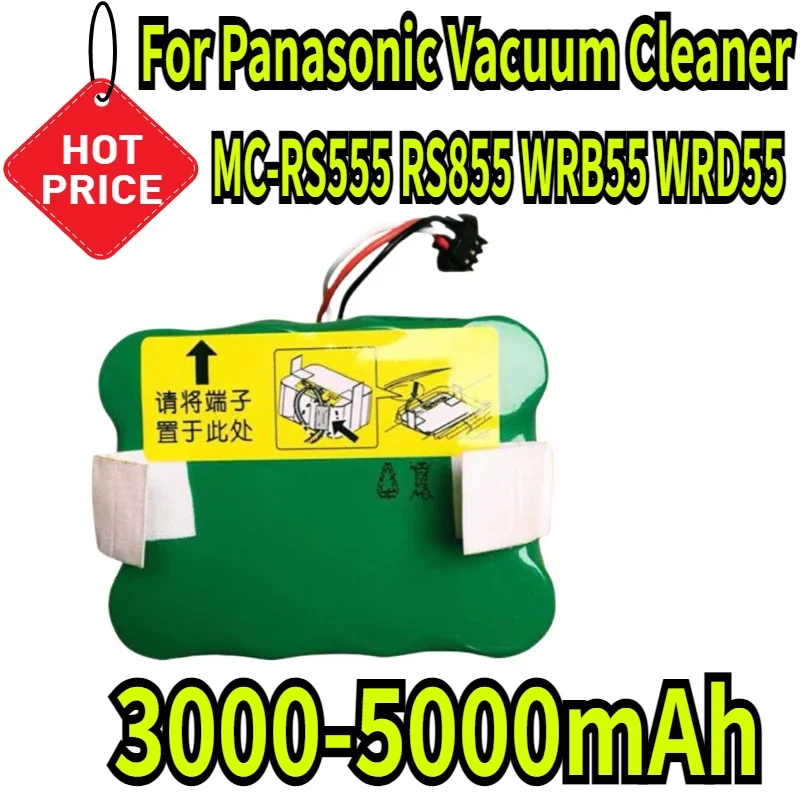 

Сменный аккумулятор 3000-5000 мАч для пылесоса Panasonic MC-RS555 RS855 WRB55 WRD55, универсальный робот-пылесос большой емкости