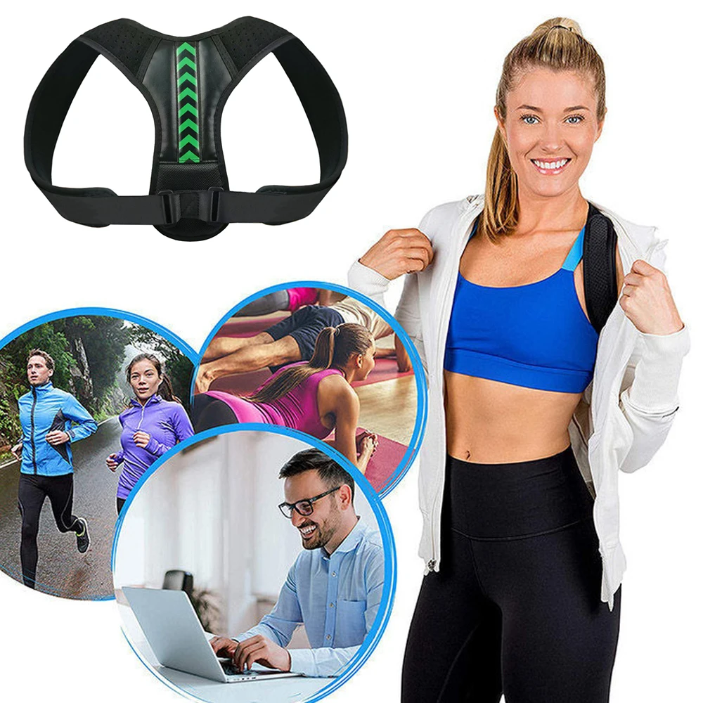 Posture Corrector Back Brace Adjustable Straightener Mid Upper Spine Support Neck Shoulder Clavicle Back Pain Relief-Breathable