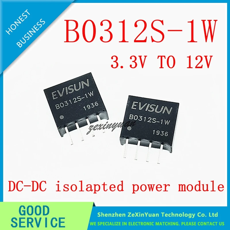5ชิ้น/10ชิ้น/20ชิ้น B0312S-1WR3 B0312S-1W B0312S จิบ-4 3.3โวลต์ถึง12โวลต์โมดูลไฟฟ้าแยก DC-DC