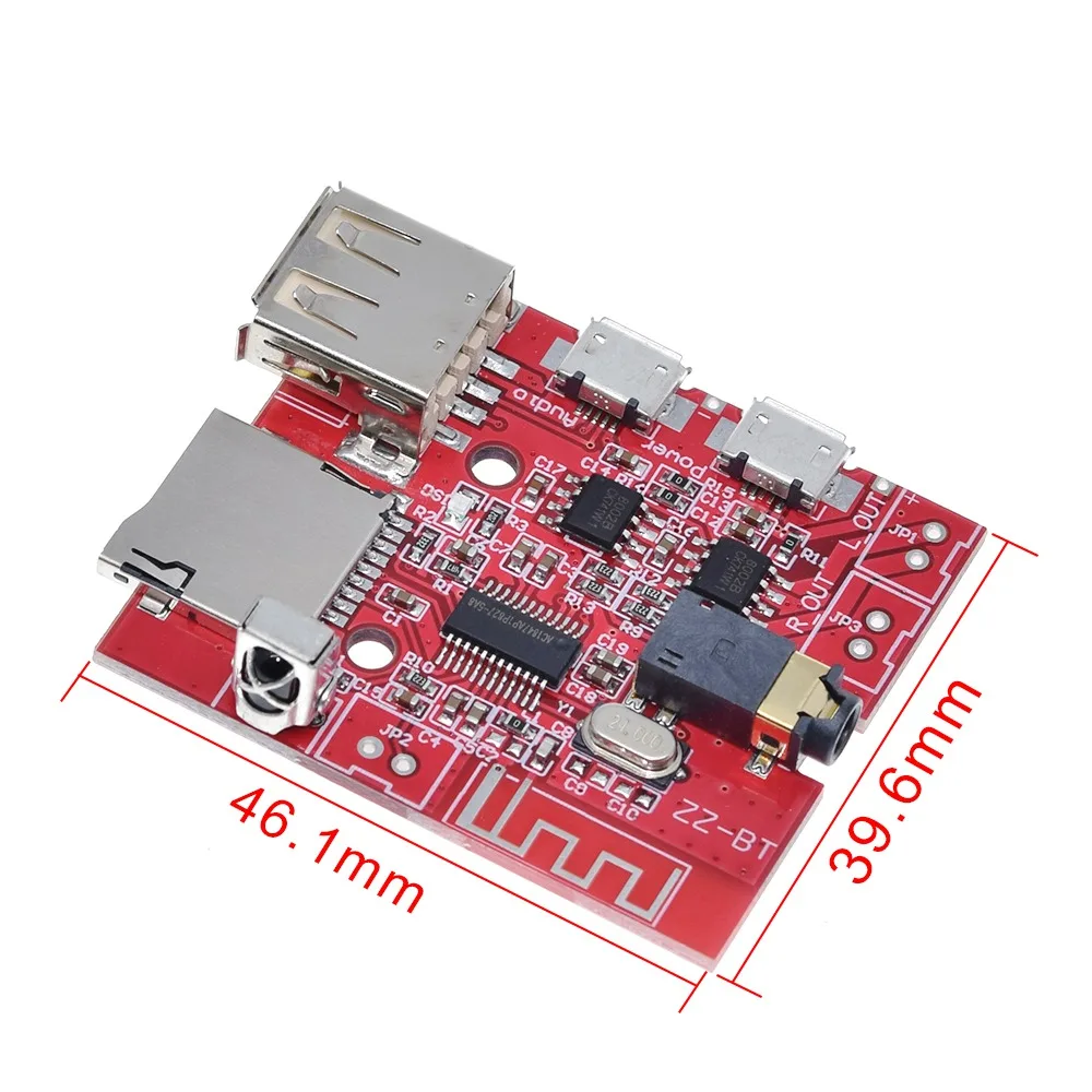 3W Car Bluetooth 4.1 MP3 WAV Decoding Board Speaker Amplifier Audio Receiver Module Support USB/TF/U-DISK/IR Remote Control  Red image 5
