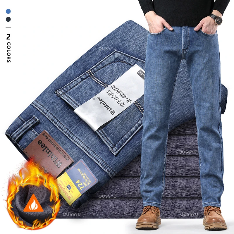 

Wthinlee зимние теплые флисовые классические винтажные джинсы мужские утепленные эластичные джинсовые брюки рабочие бархатные флокированные плюшевые брюки уличная одежда