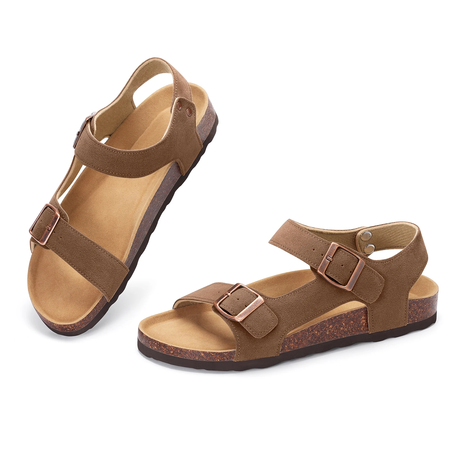 

Comwarm Women's Cork Sandals with Arch Support Open Toe Adjustable Athletic Sandals Beach Sandals Comfort Women Flat Slippers