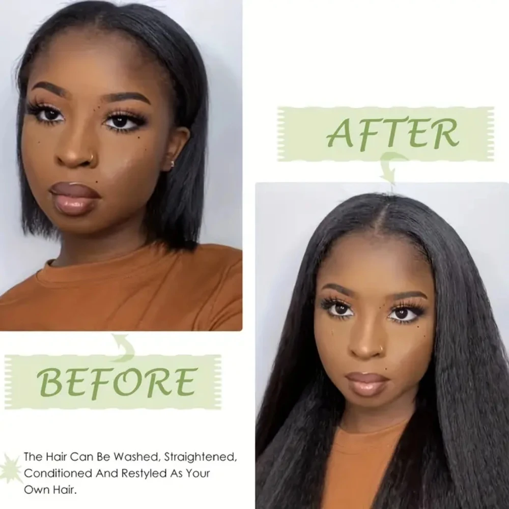 Kinky Straight Invisible Tape In 100% Human Hair Extensions