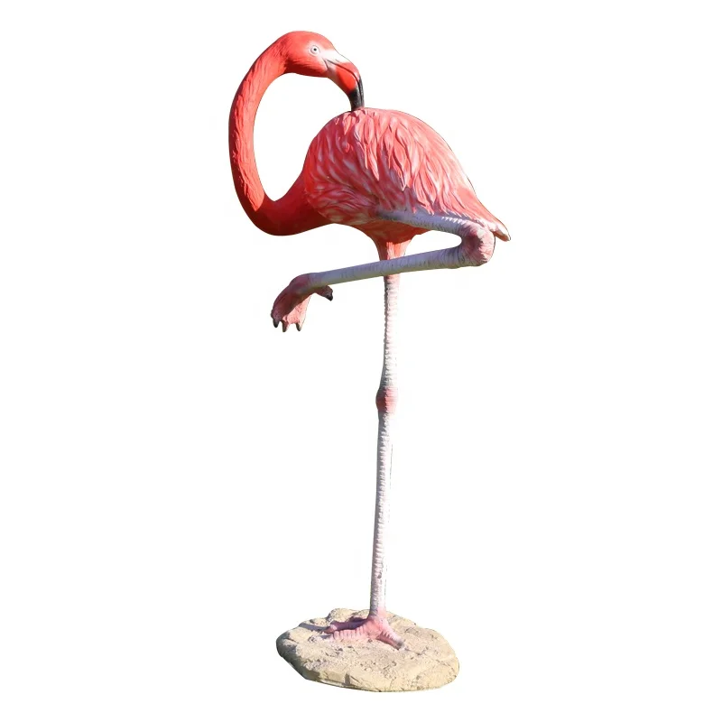 Large size garden resin christmas ornaments flamingo pink sculpture handmade living room TV cabinet flamingo home decoration