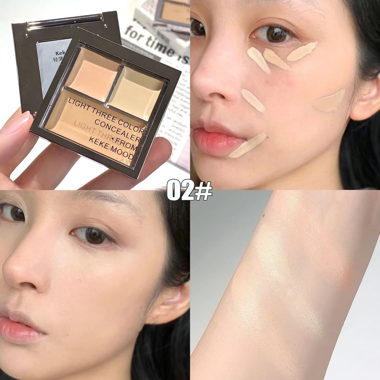 Lightweight Concealer Palette Cream Waterproof Full Cover Spots Acne Marks Dark Circles Moisturize Brighten Foundation Primer