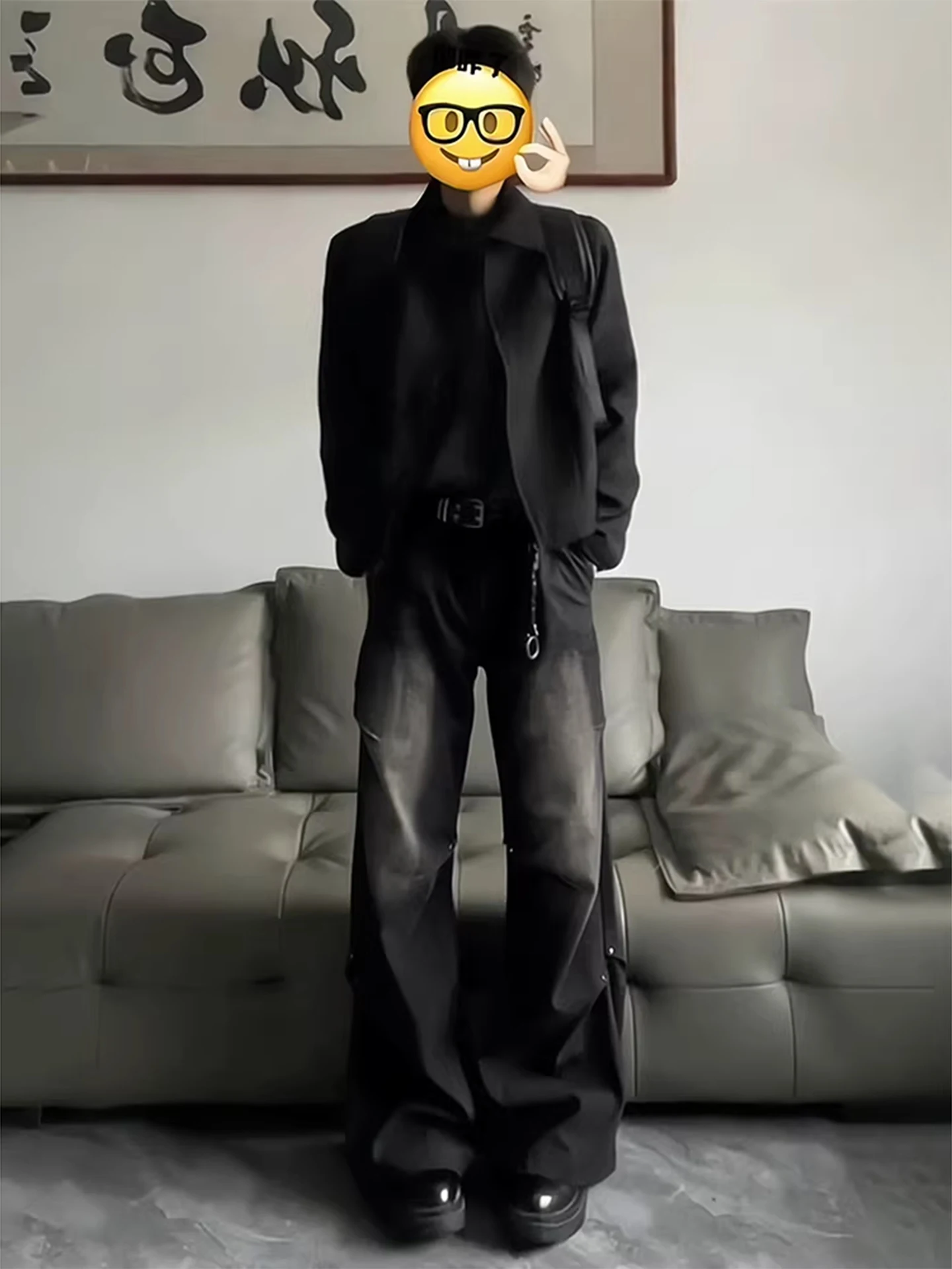 

Мужские джинсы Bla Rivet Knife: Весенние американские ретро-брюки с плиссировкой, рабочие штаны Cleanfit, расклешенные брюки для молодежи, модные