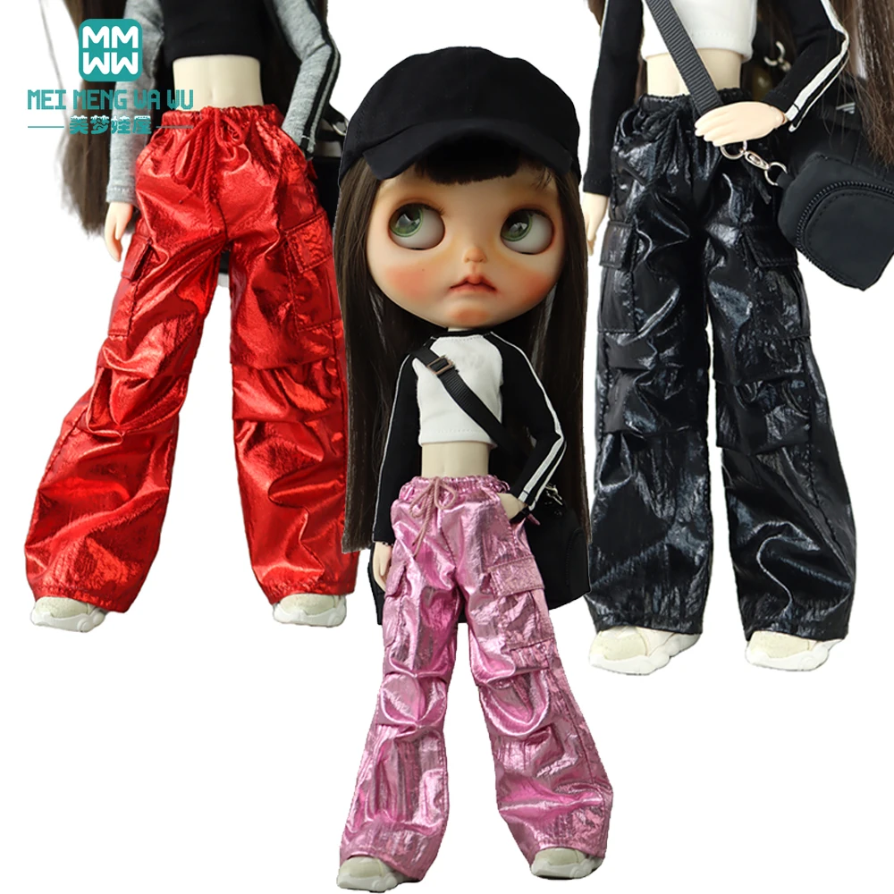 

Подходит для Blyth OB22 OB24 кукольная одежда игрушки подарки модные повседневные брюки на шнурке золотистого, серебристого, розового цвета