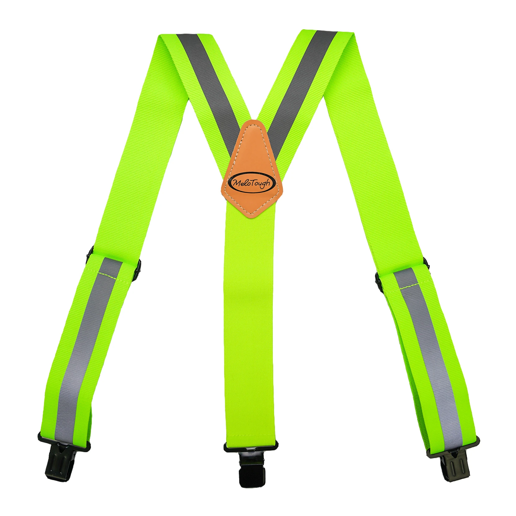 Melo Tough Reflective Safety Suspenders|Work  Y Type Suspenders with Hi Viz Reflective Strip Hold Up Tool Belt Clip Suspenders