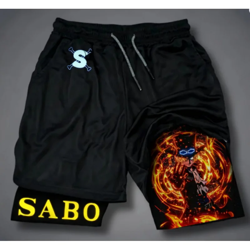

One Piece Anime New Printed 2-in-1 Sports Shorts 2026 Summer Street Trendy Fashion Fitness Swimming Hiking Double Layer Shorts