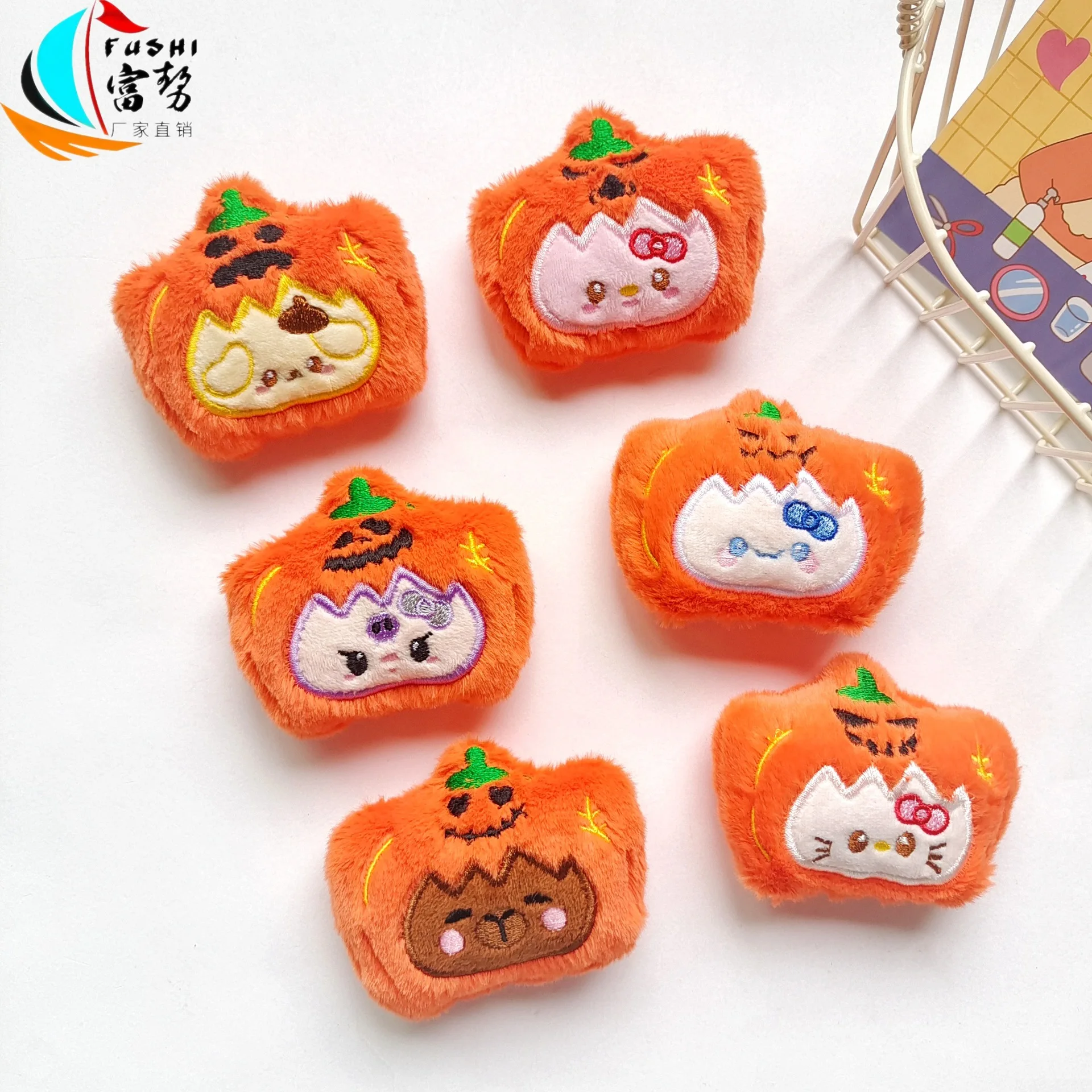 

Cartoon Halloween Pumpkin Monster Plush Accessories Creative Sanrio Series Peripheral Doll Brooch DIY Decorative Accessories