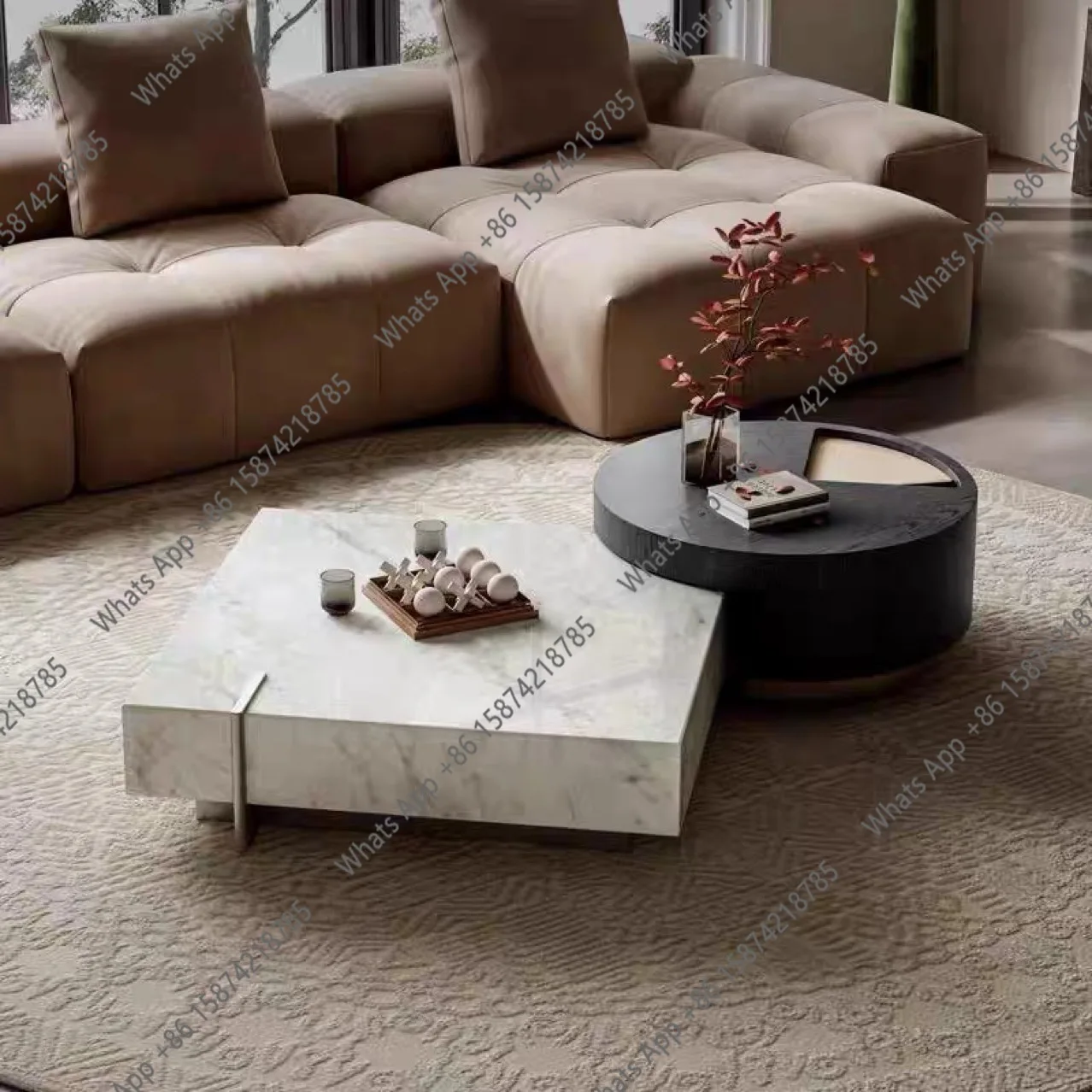 

Итальянский минималистичный мраморный журнальный столик, легкий люкс, высококачественный, новый, для гостиной, дома, небольшой квартиры, дизайнерский журнальный столик