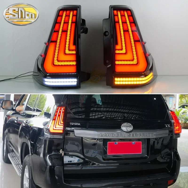 Car LED Taillight Tail Light For Toyota Prado 150 FJ150 2010-2023 Rear Running Lamp + Brake Lamp + Reverse + Dynamic Turn Signal