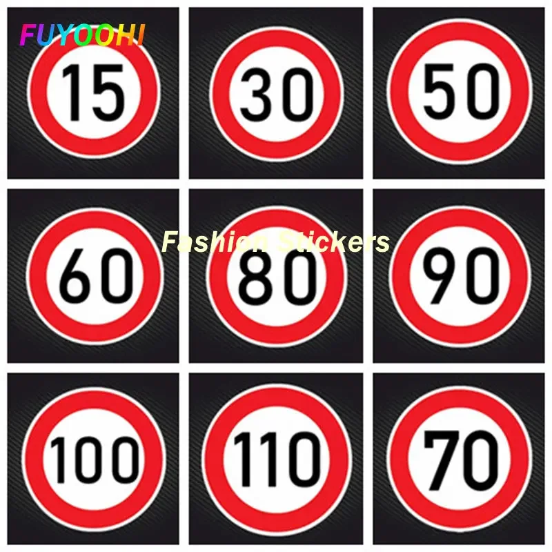 

FUYOOHI Play Stickers Speed Limit (110 Km), Ø 16 Cm Self-adhesive Car Sticker Waterproof Auto Decors Motorcycle Helmet Decals