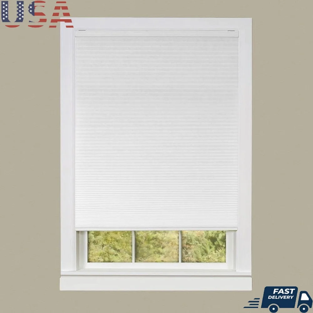 

Cordless Honeycomb Cellular Shades Light Filtering Window Blinds Insulated Soft Polyester Privacy Window Treatments Child Safe