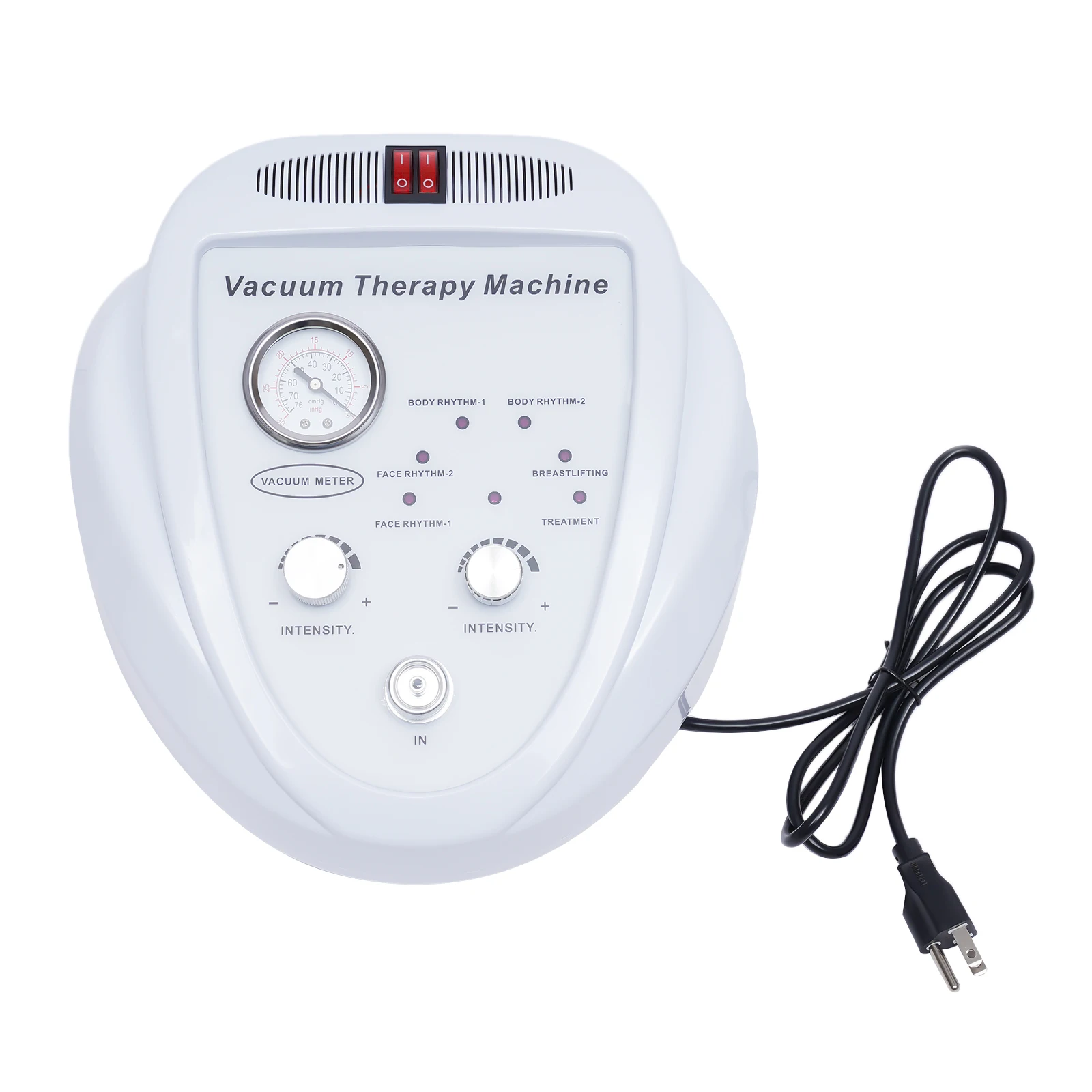

ABS Shell Vacuum Therapy Equipment, 6 Adjustable Modes Rhythm Massager with Pressure Gauge, Multi-function Scraping Cupping Tool for Full Body Care