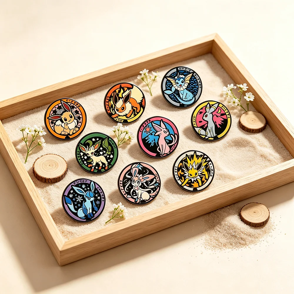 9pcs Cartoon Fantasy Monster Elf Animal Metal Lapel Pins Decorative Badges for Backpack Collectible Gifts Anime Lovers