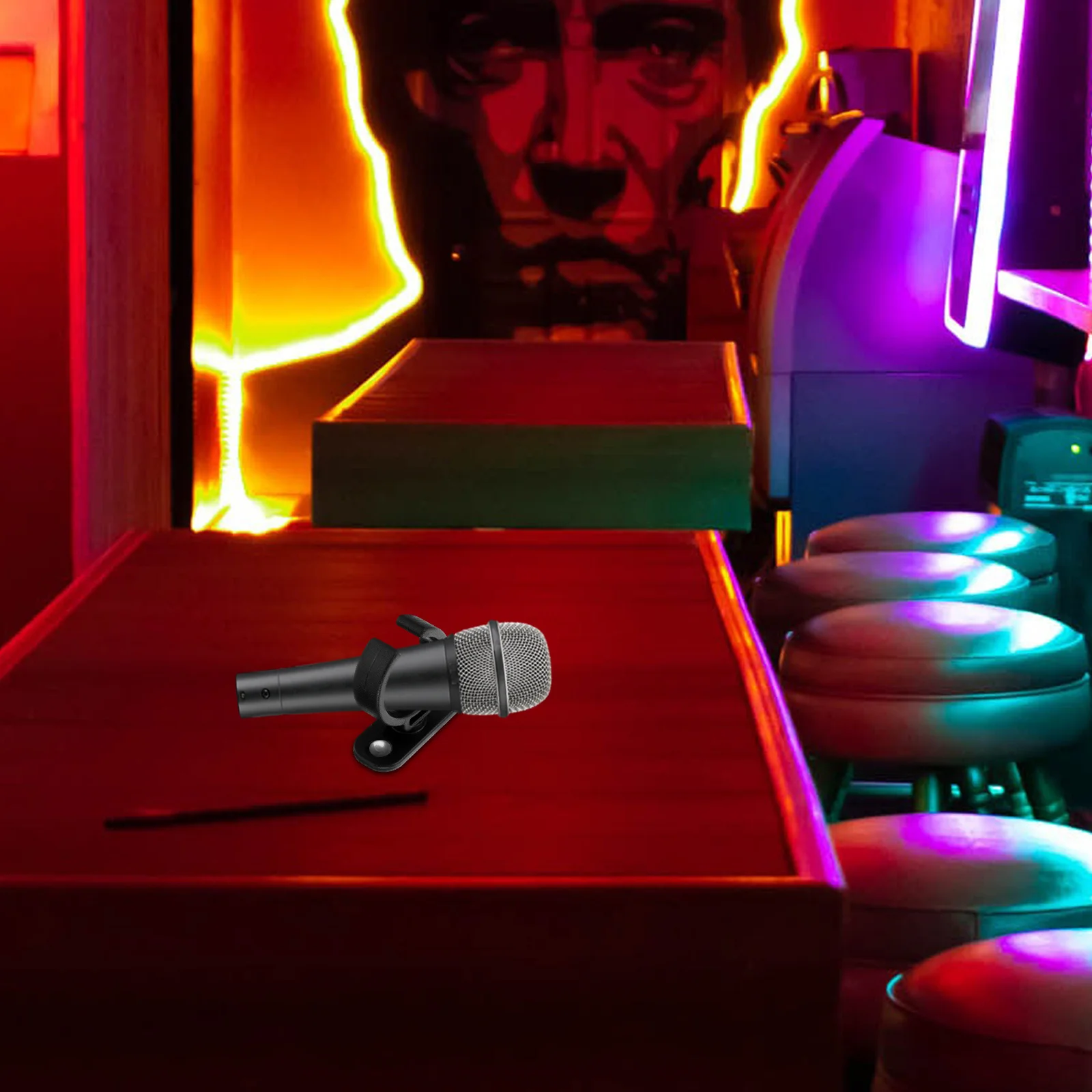 6pcs Desktop Microphone Holder Base Plastic Mic Stand Clamp Table Mount For Condenser Microphone Small Mic Stand Studio