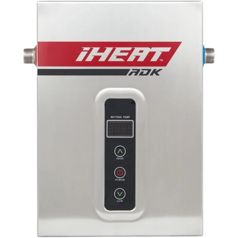 IHeat-calentador de agua eléctrico sin tanque, S-16 de 240V, 66A, 16KW, carcasa de acero inoxidable de 7,2 "por 11" por 3 "1/2", CPT 36 '#8 AWG, 7,5 lb