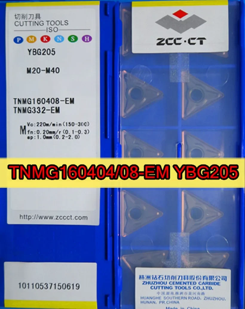 TNMG160404-EM TNMG160408-EM YBG205 10pcs 100% original ZCC.CT carbide insert YBG205=M20-M40 Process stainless steel