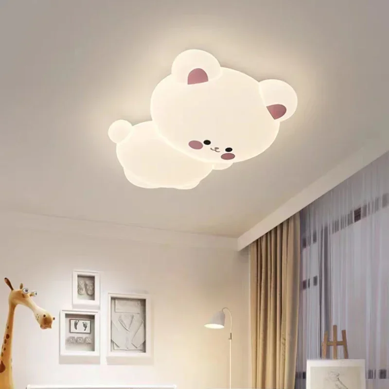 SANDYHA Children's Room Ceiling Light LED Cartoon Bear Koala Light Modern Creative Baby Room Art Decoration Bedroom Ceiling Lamp