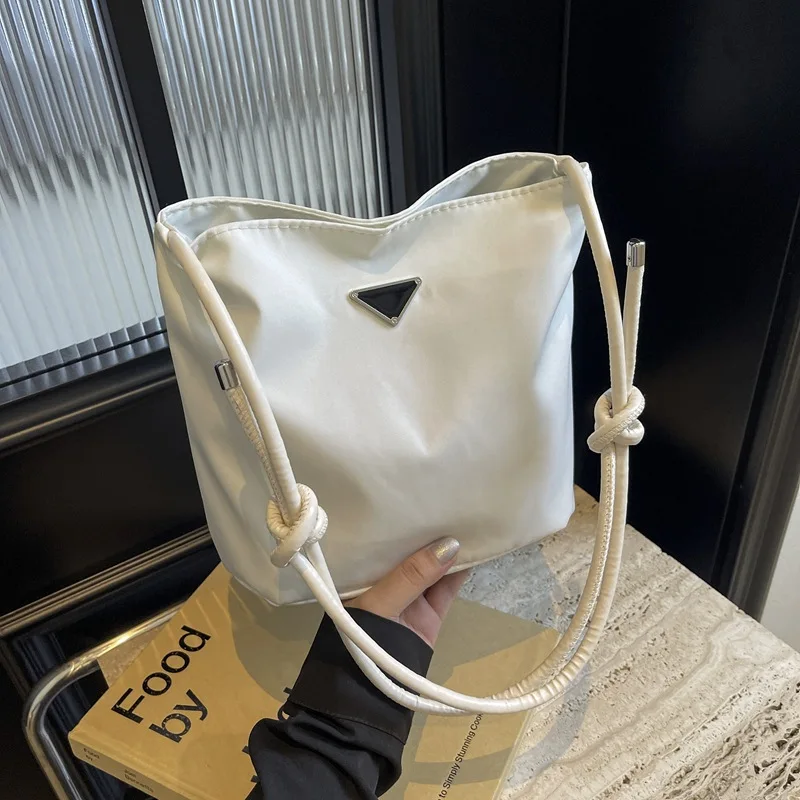 Triangle standard nylon cloth bag large capacity casual shoulder crossbody bucket bag