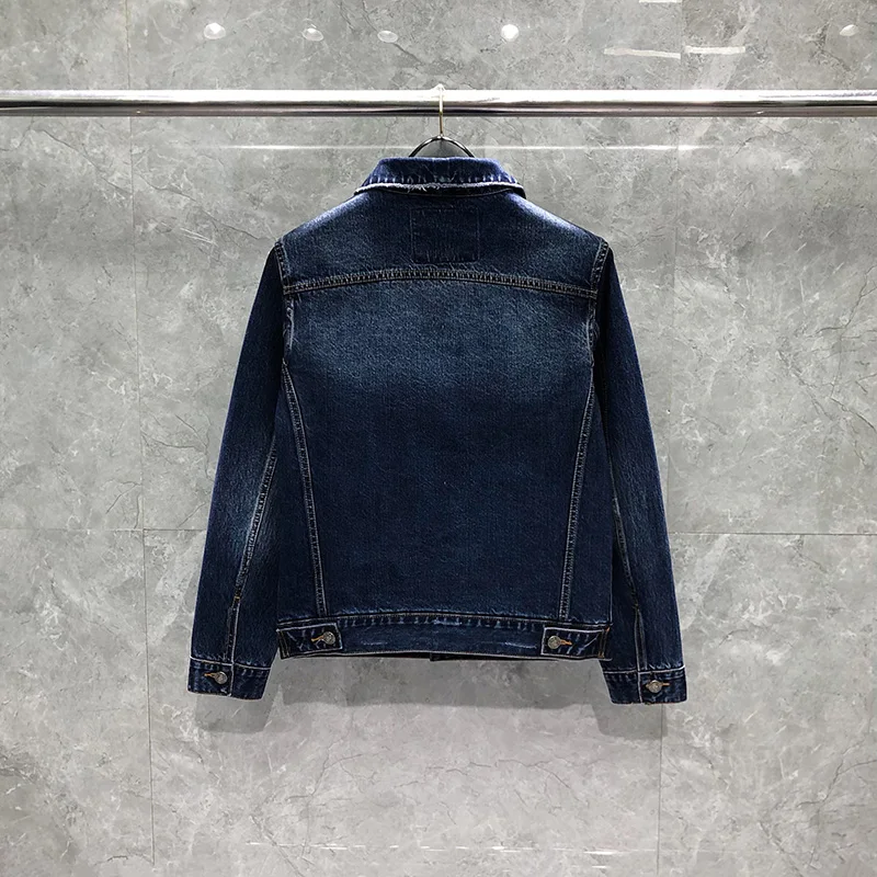 Denim Jacket Men\'s Retro Pure Cotton Distressed Washed Streetwear Tooling Jacket Korean Version Trendy High Quality Fashion Coat