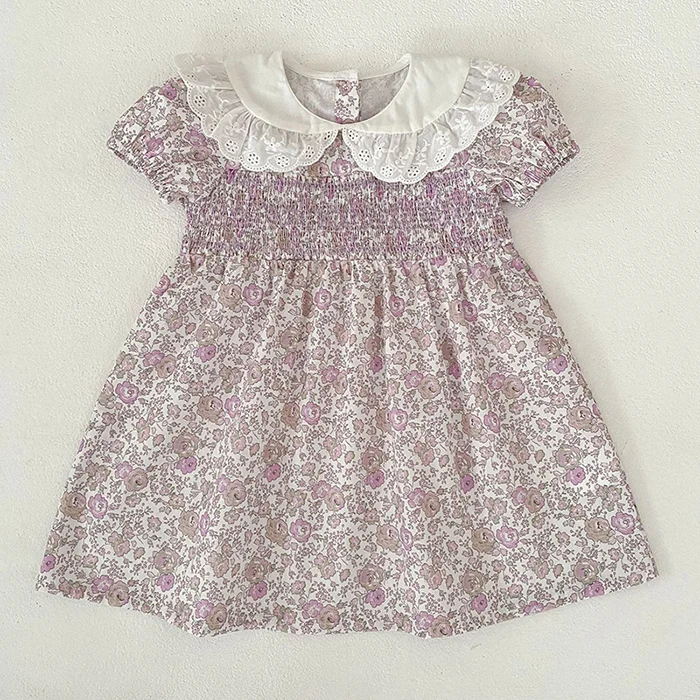 2026 Neue Sommer-Schwesterkleidung 2-6 Jahre Baby Mädchen Partykleid Kurzärmeliges Baumwoll-Blumendruck Kinder Prinzessinnenkleid – Detail 7