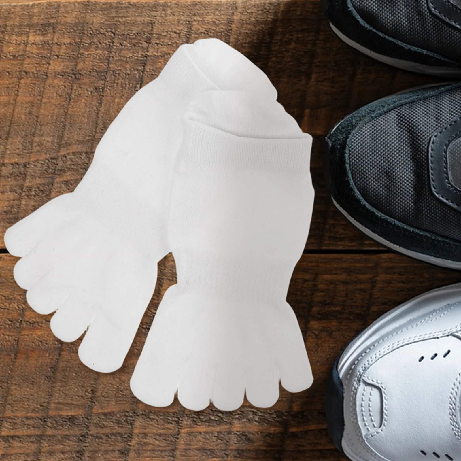 2 pares de calcetines de dedo de malla transpirable tobillo corto atlético correr calcetines deportivos de corte bajo para Yoga Casual de verano