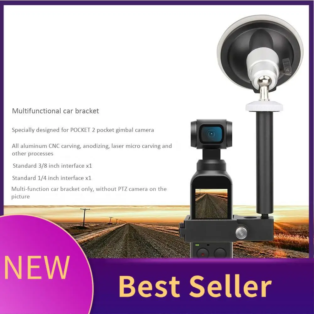

HFES Car Mount For DJI Osmo Pocket 2 Camera Stabilizer Handheld Gimbal Bracket Window Suction Cup Mounting Adapter Converter