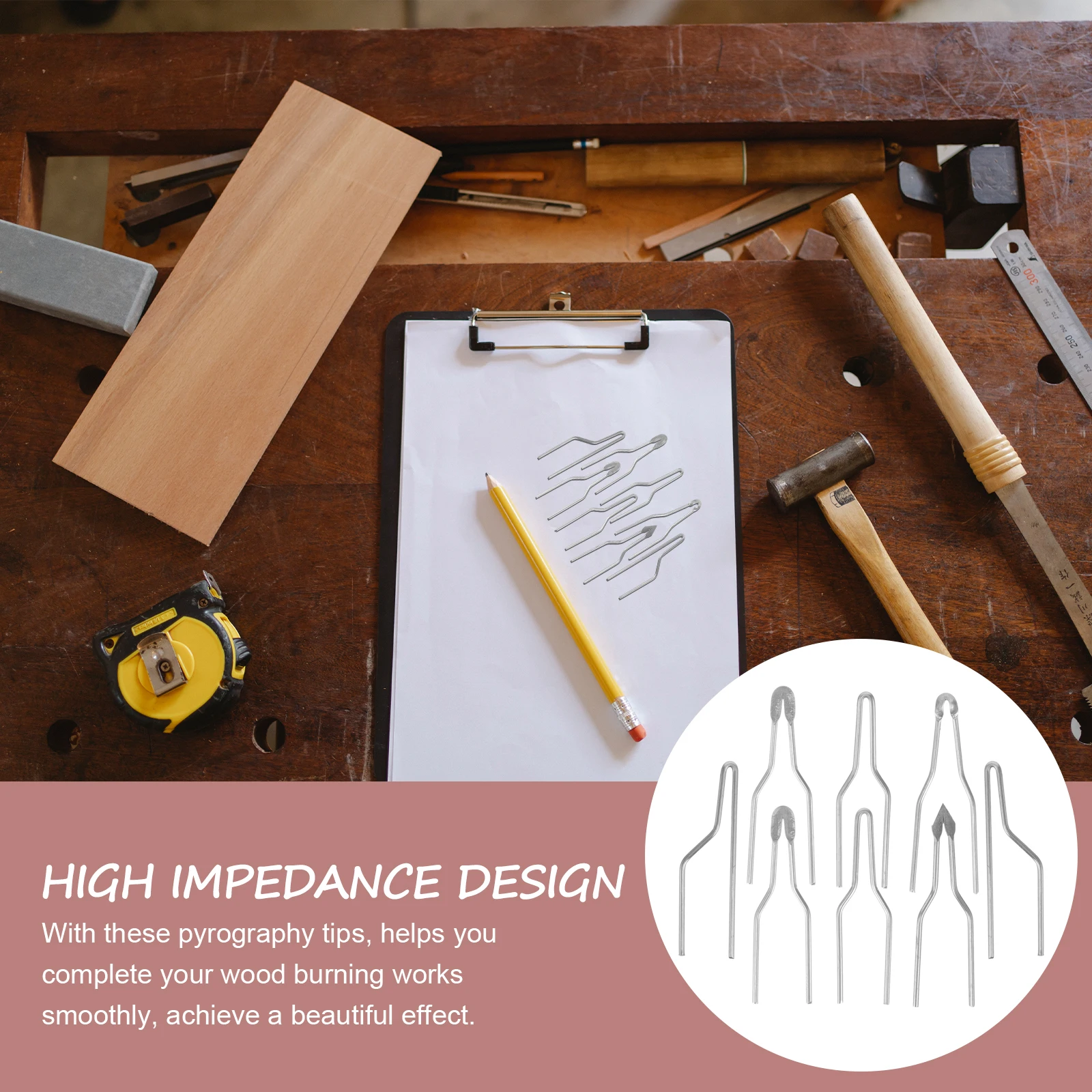 

8Pcs Wood Burning Machine Tip Pyrography Wire Pen Nibs Metal Replacement Tips for Wood Burner Tool Kit Pyrography Wire Tip