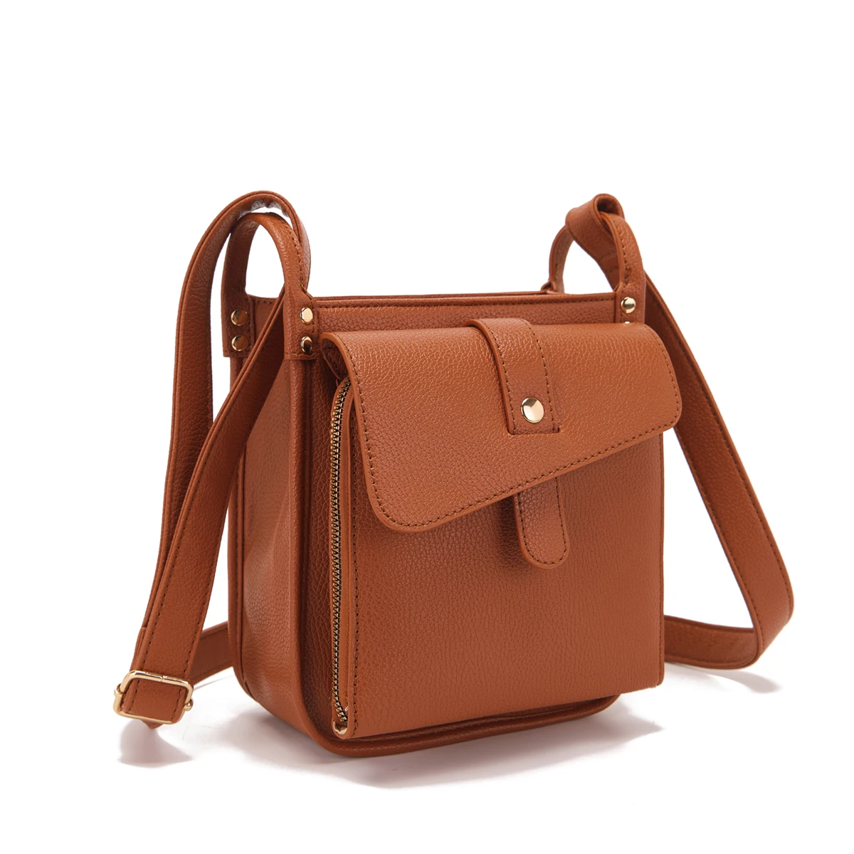 Vintage Leather Crossbody Bag for Women - Stylish & Compact Shoulder Purse with Adjustable Strap - Perfect for Travel & Everyday