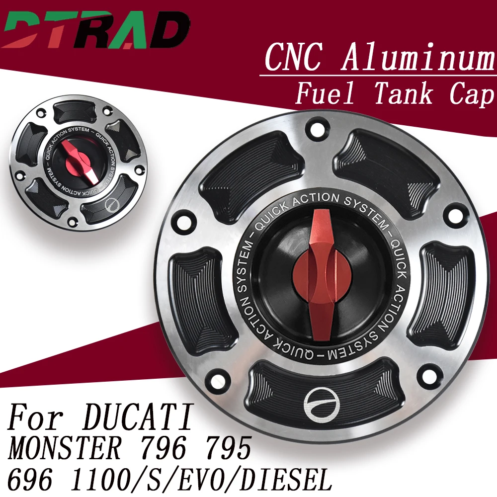 

For DUCATI MONSTER 796 696 795 2009-2014 1100/S EVO DIESEL Quick Release Motorcycle Fuel Tank Cap Airbox Modified Oil Gas Cover