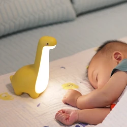 Fun Dinosaur Night Light Cute Children's Night Light Eye Protection Bedside  Warm Lamp USB Charging Room Decor Children's Gift