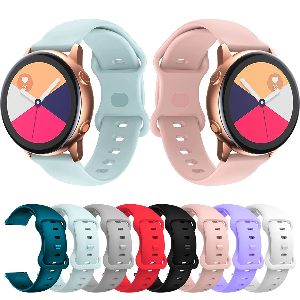 20mm Strap for Samsung Galaxy Watch Active 2 1 40 44mm Fashion Colorful Fit for Samsung Watch Band 20mm Strap Universal