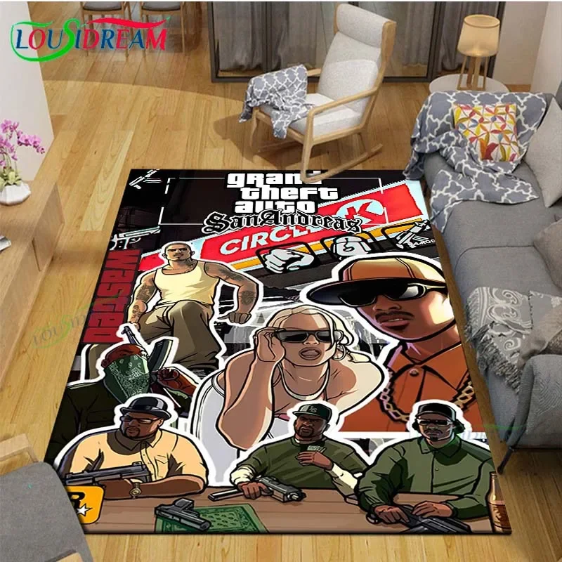 Classic Exciting Game G-GTA Printed  Carpets Living Room Anti-Skid Area Rug Kids Bedroom Mats Yoga Mat Large Carpet Decor