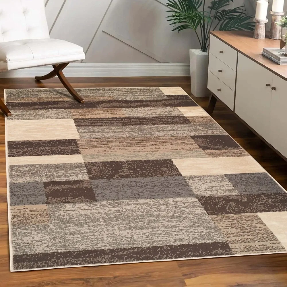 

Carpeting,9 X 12Rug, Modern Geometric Patchwork Floor Decor for Bedroom, Office, Living Room, Hardwood Floors, Large Carpets