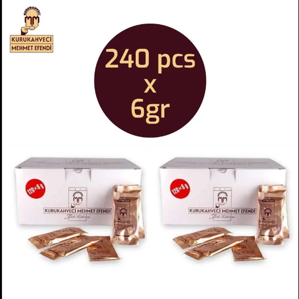 Turkish coffee Kurukahveci Mehmet Efendi 12 PCs * 6 G single cup ground coffee Turkey coffee 250/500 Gr filter coffee