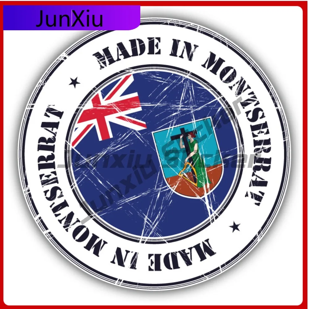 

Made In Montserrat Grunge Flag Stamp Car Decal Bumper Stickers Cute Style Bumper Use For Helmet Side Vehicle Exterior Decorat