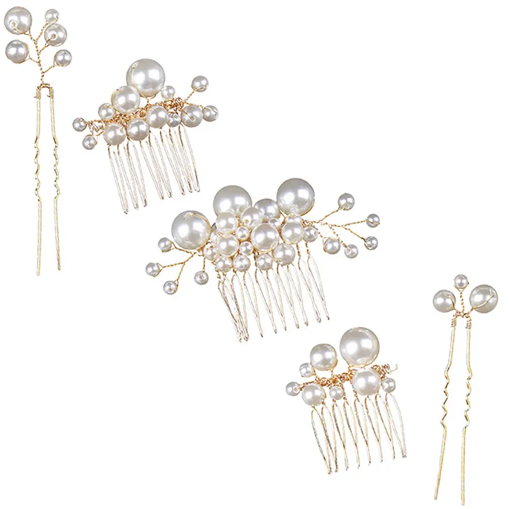 

5Pcs Pearls Hair Comb Bridal Pin Clips Accessories for Women Wedding Hair Accessories for Women Pearls Headpiece