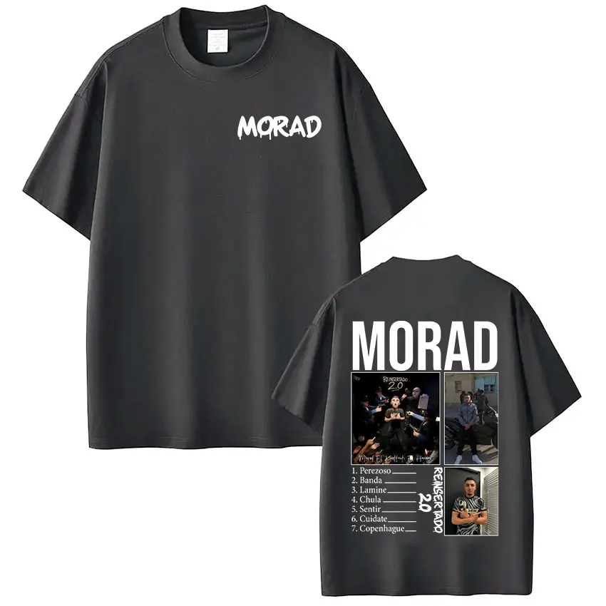 Koszulka damska z nadrukiem, 100% czysta bawełna, styl hip-hop, oversize, luźna, moda casual, rapera Morada MDLR z 2025 roku, letnia kolekcja.