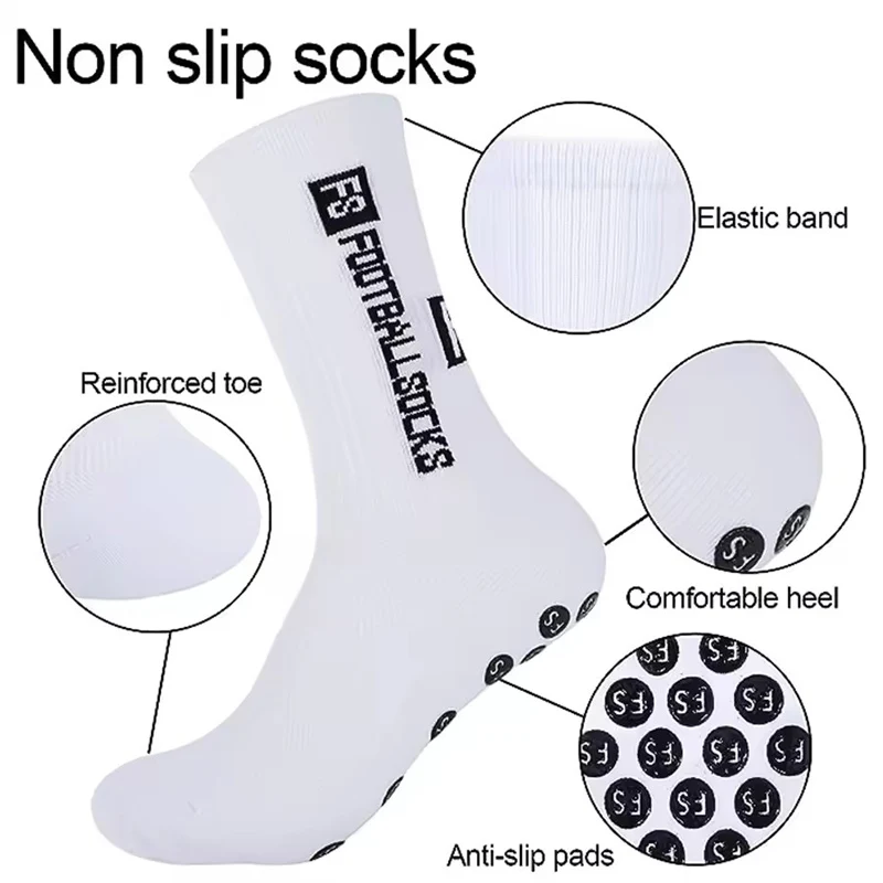 6 Paar atmungsaktive Fußballsocken für Herren und Damen, Sportsocken, rutschfeste Silikonunterseite, Fußball-Baseball-Socken, Outdoor-Sport, Yoga-Socken – Detail 6