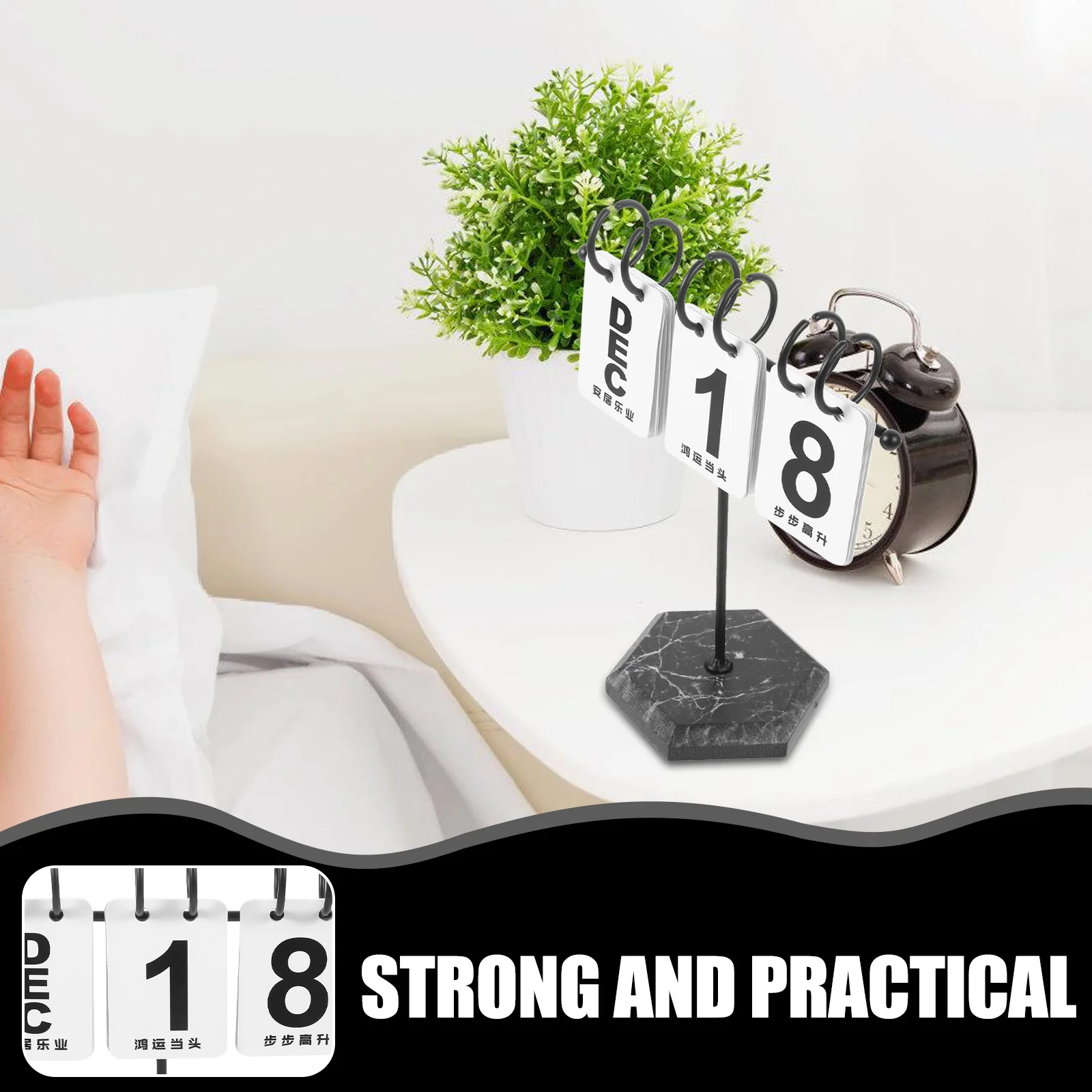 

Reusable Flip Desk Calendar Creative Perpetual Calendar Elegant Rustic Decorative Desktop Decoration for Office Home